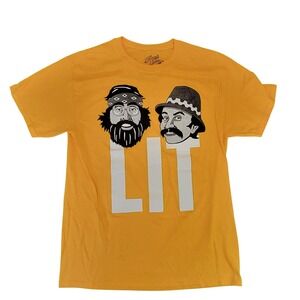 Cheech and Chong LIT T-Shirt Men's Size M Gold‎ Novelty Graphic Tee